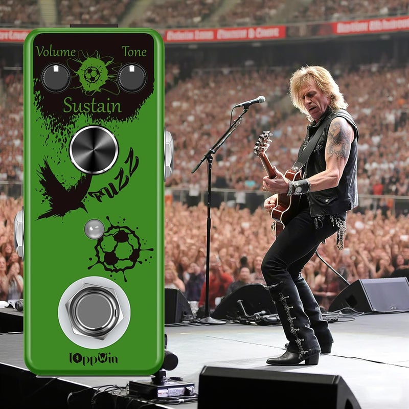 IOppWin Fuzz Buff Guitar Effect Pedal - Legendary Sweet Fuzz Tone, Metal Enclosure, True Bypass, Mini Size (DC 9V) - Image 4